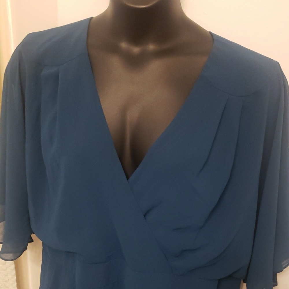 City Chic Teal Wrap Dress Plus Sz 22